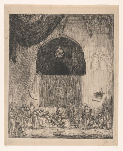 Äter orientaliska män av Marius Bauer (signed by artist)