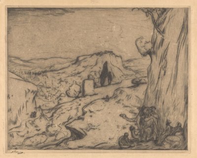 Utsikt över en orientalisk stad i en dal av Marius Bauer (signed by artist)