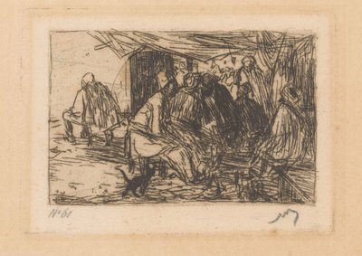 Kafé i Konstantinopel av Marius Bauer (signed by artist)