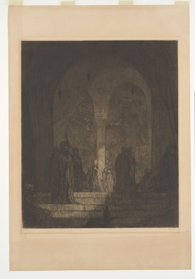 Veranda i en moské av Marius Bauer (signed by artist)