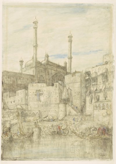 Vid Ganges nära Benares av Marius Bauer