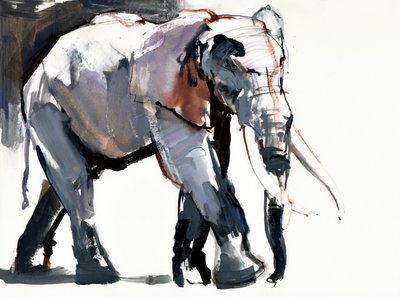 African Elephant, 2012, (bland media på papper) av Mark Adlington