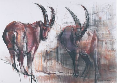 Titta inte ner (charcoal und conte på papper) av Mark Adlington