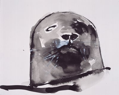 Säl, West Cove (bläck och gouache på papper) av Mark Adlington