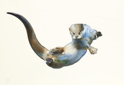 Hunter, 2014, (akvarell på papper) av Mark Adlington