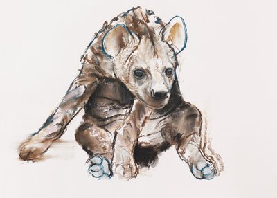 Hyaena Pup (huvudet ner), 2019 av Mark Adlington