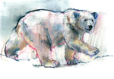 Rosa, 2016, (conté och pastell på papper) av Mark Adlington