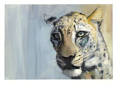 Predator (arabisk leopard), 2009 (olja på papper) av Mark Adlington
