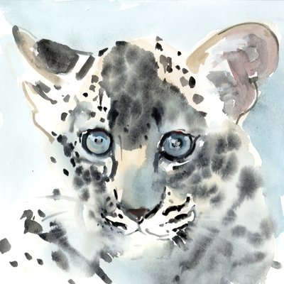 Blyg, 2015, (akvarell på papper) av Mark Adlington