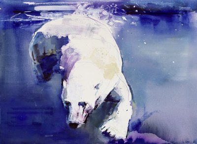 Underwater Bear, 1999 (blandmaterial på papper) av Mark Adlington