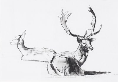 Oväntad höstsol (kol på papper) av Mark Adlington