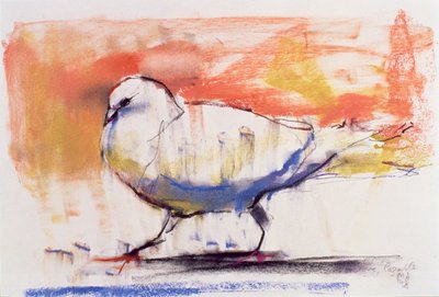 Walking Dove, Trasierra, 1998 (conte och kol på papper) av Mark Adlington