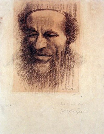 Head of a Rabbi, ca 1910 (krita på gulfärgat papper) av Mark Gertler