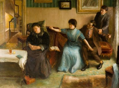 Porträtt av konstnärens familj, en lekfull scen, 1910-1911. av Mark Gertler