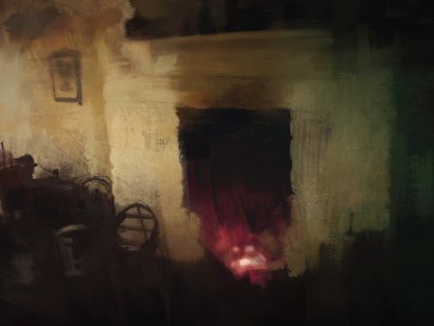 irish cottage series - öppen spis (blandteknik) av Mark Gordon