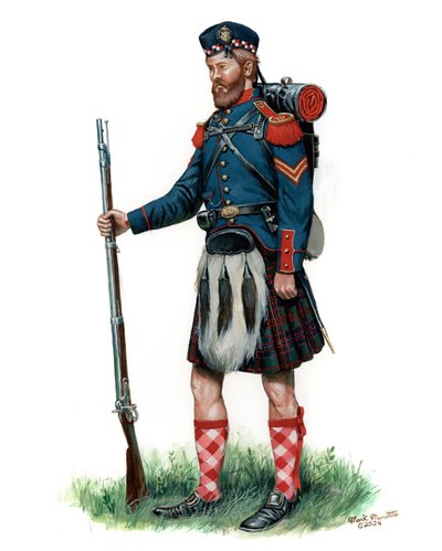 79th New York State Militia Soldier 1860, 2024 (Akvarell och gouache på Bristol) av Mark Maritato