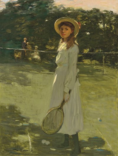 Tennisspelaren (olja på duk) av Mark Senior