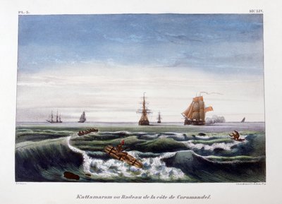 En flotte utanför Coromandels kust, Indien, 1828. av Marlet et Cie