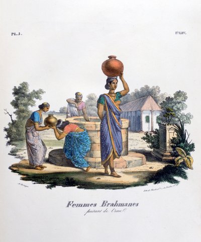 Brahminkvinna som samlar vatten, 1828 av Marlet et Cie