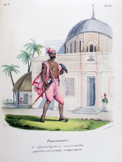 Falkonerare, 1828 av Marlet et Cie