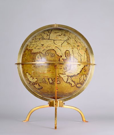 Terrestrial Globe, en av ett par kända som "Brixen"-globerna, ca 1522 (penna & bläck, akvarell & gouache på trä) av Martin (c.1470 1521) (after) Waldsemuller