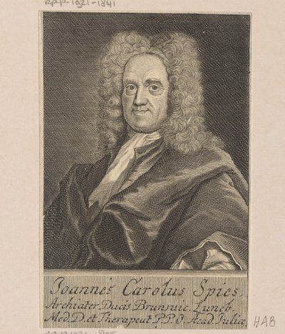 Porträtt av Johann Carl Spies av Martin Bernigeroth