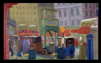 London Street Scene (olja på duk) av Martin Bloch