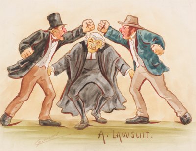 En rättegång (akvarell) av Martin  Anderson