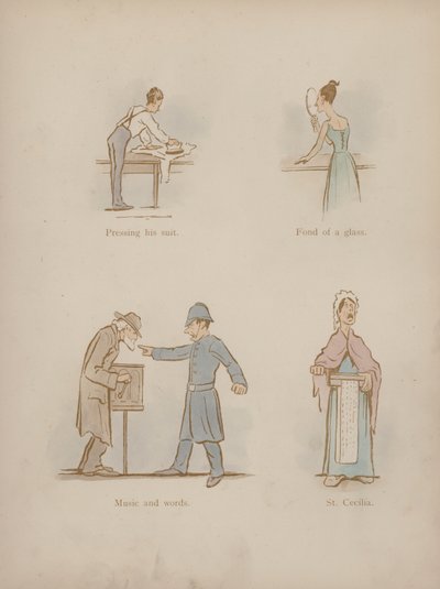 Sida från Cynicus Humors (färgad gravyr) av Martin  Anderson