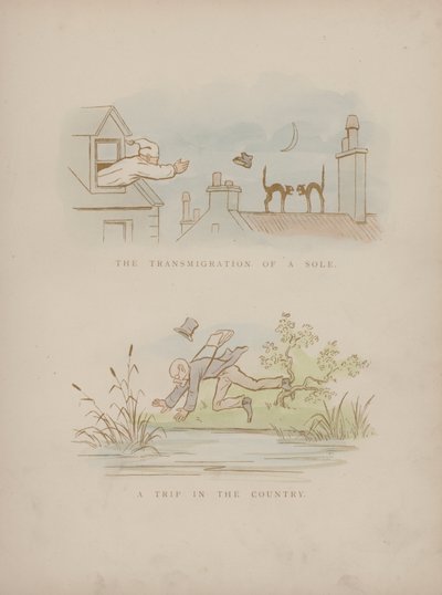 Sida från Cynicus Humors (färgad gravyr) av Martin  Anderson