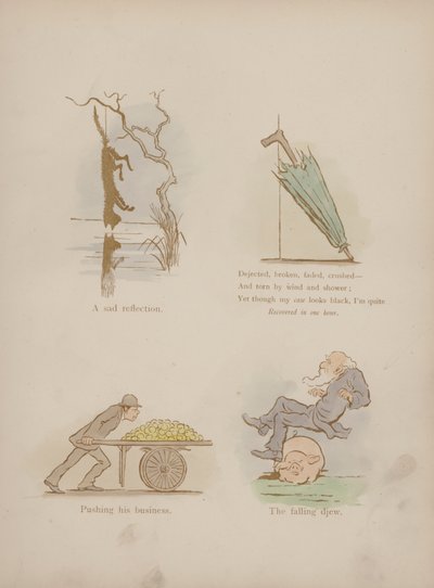 Sida från Cynicus Humors (färgad gravyr) av Martin  Anderson