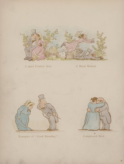 Sida från Cynicus Humors (färgad gravyr) av Martin  Anderson