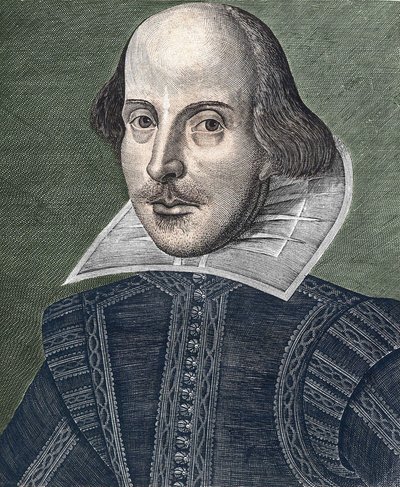 Porträtt av William Shakespeare (1564 - 1616). av Martin Droeshout