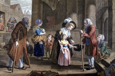 Lektion i mänsklighet. Utbildning av en ung flicka, ca 1790 (gravyr) av Martin Drölling