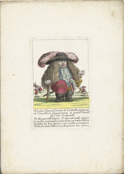 Dvärgen Nicolas Charon som general för kavalleriet, ca. 1710 Nicolas Charon, Viconte de Corbeillac, general för kavalleriet, guvernör och Grand Intendt. de l