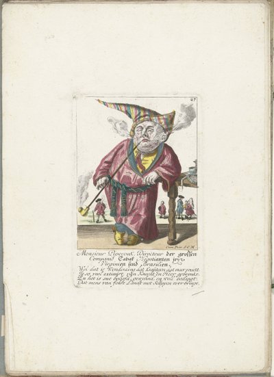 De dwerg Piperouk som direktör för en tobaksaffär, omkring 1710 Monsieur Piperouk, direktör för storföretaget Tabak Negotianten i Virginia och Brasilien (titel på objekt) Il Callotto resurcitato eller nymöblerat litet skåp (serietitel av Martin Engelbrecht (attributed to)