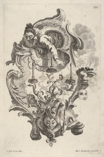 Sconce Representing Winter, från Sconce Representing the 4 Year Sides, ca 1730-56. av Martin Engelbrecht