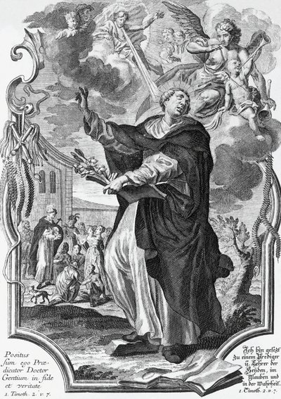 Vincent Ferrer (1350-1419), spansk dominikan, gravyr av Martin Engelbrecht (1684-1756) av Martin Engelbrecht