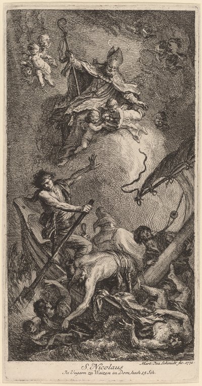 Saint Nicholas räddar sjömän av Martin Johann Schmidt