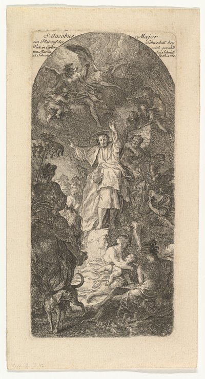 St. James the Greater Preaching, ca. 1764. av Martin Johann Schmidt