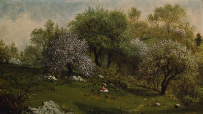 Flicka på en sluttning, Apple Blossoms av Martin Johnson Heade