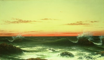 Havslandskap: Solnedgång, 1861 av Martin Johnson Heade