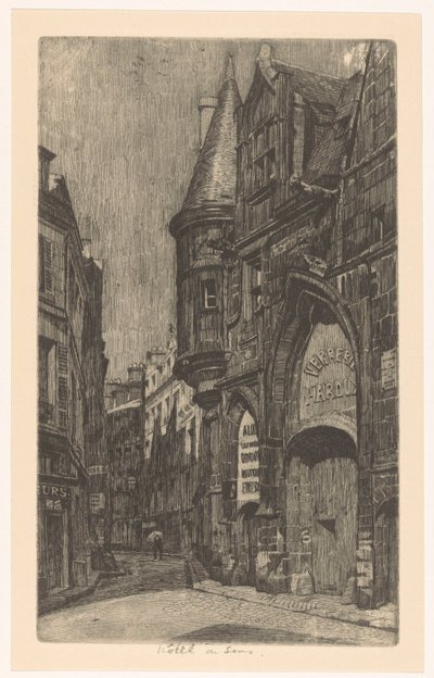Gatuvy med Hôtel de Sens i Paris av Martin Monnickendam