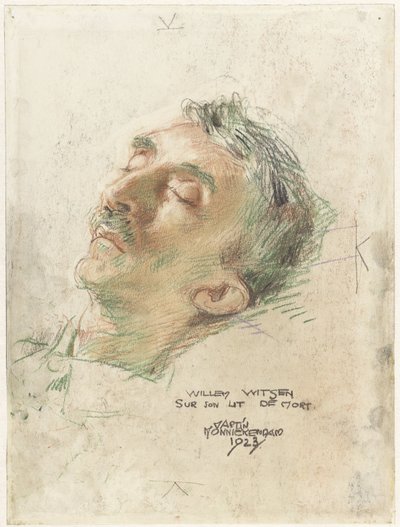 Willem Witsen på sin dödsbädd Willem Witsen sur son lit de mort (titel på objekt) av Martin Monnickendam