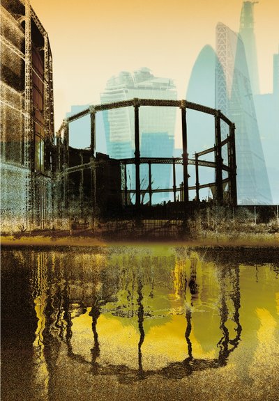 Broadway Gas Tower, 2013 (screentryck) av Martin Mossop