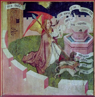 Dominikanernas altartavla: The Mystical Hunt, c.1470-80 (se även 67723) av Martin Schongauer