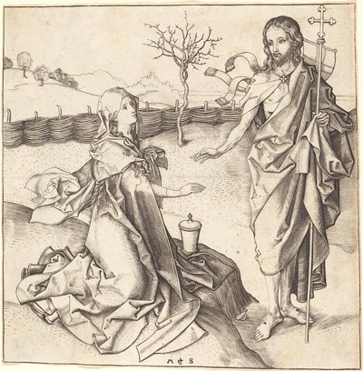 Kristus visar sig för Maria Magdalena av Martin Schongauer