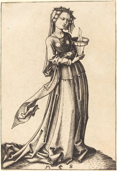 Fjärde Wise Virgin av Martin Schongauer