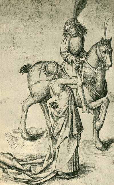 Ryttare och kvinna, c1480, 1943. av Martin Schongauer