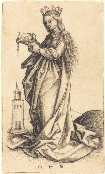 Sankta Barbara av Martin Schongauer
